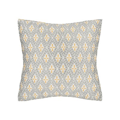 carol & frank 26" x 26" Liam Ochre Cotton Euro Sham - Machine Washable