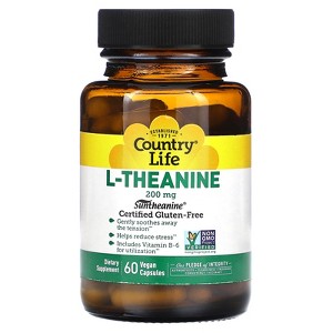 Country Life L-Theanine, 200 mg, 60 Vegan Capsules - 1 of 2