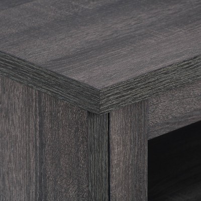 Fremont 84" Dark Gray Engineered Wood TV Stand with Glass Cabinets