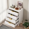 Jojoka 4 Drawer Dresser Fluted Dresser with Metal Handles,Wood Storage Dresser Chest Cabinet Organizer Unit,Fluted Nightstand for Bedroom,Living Room - 3 of 4