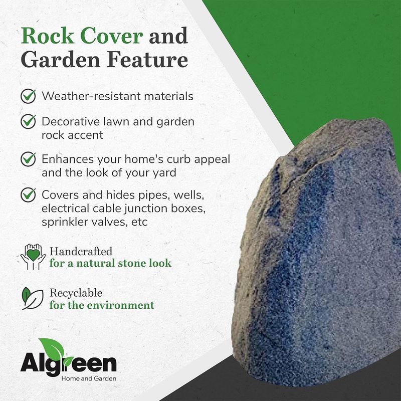 Algreen Receptacle Large Outdoor Rock Cover Decorative Lawn and Garden Landscape Accent to Hide Wires or Other Equipment, Warm Gray, 4 of 7