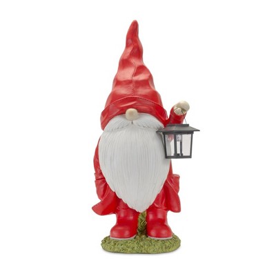 Melrose Raincoat Garden Gnome Statue with Lantern