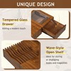 KIGFTSOD Mid Century Modern Coffee Table, Unique Square Wooden Coffee Table with 3 Drawers, Tempered Glass and Solid Wood Legs for Living Room - 4 of 4
