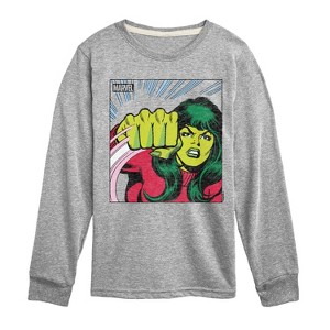 Boys' - Marvel - She-Hulk Comic Panel Long Sleeve Graphic T-Shirt - 1 of 3