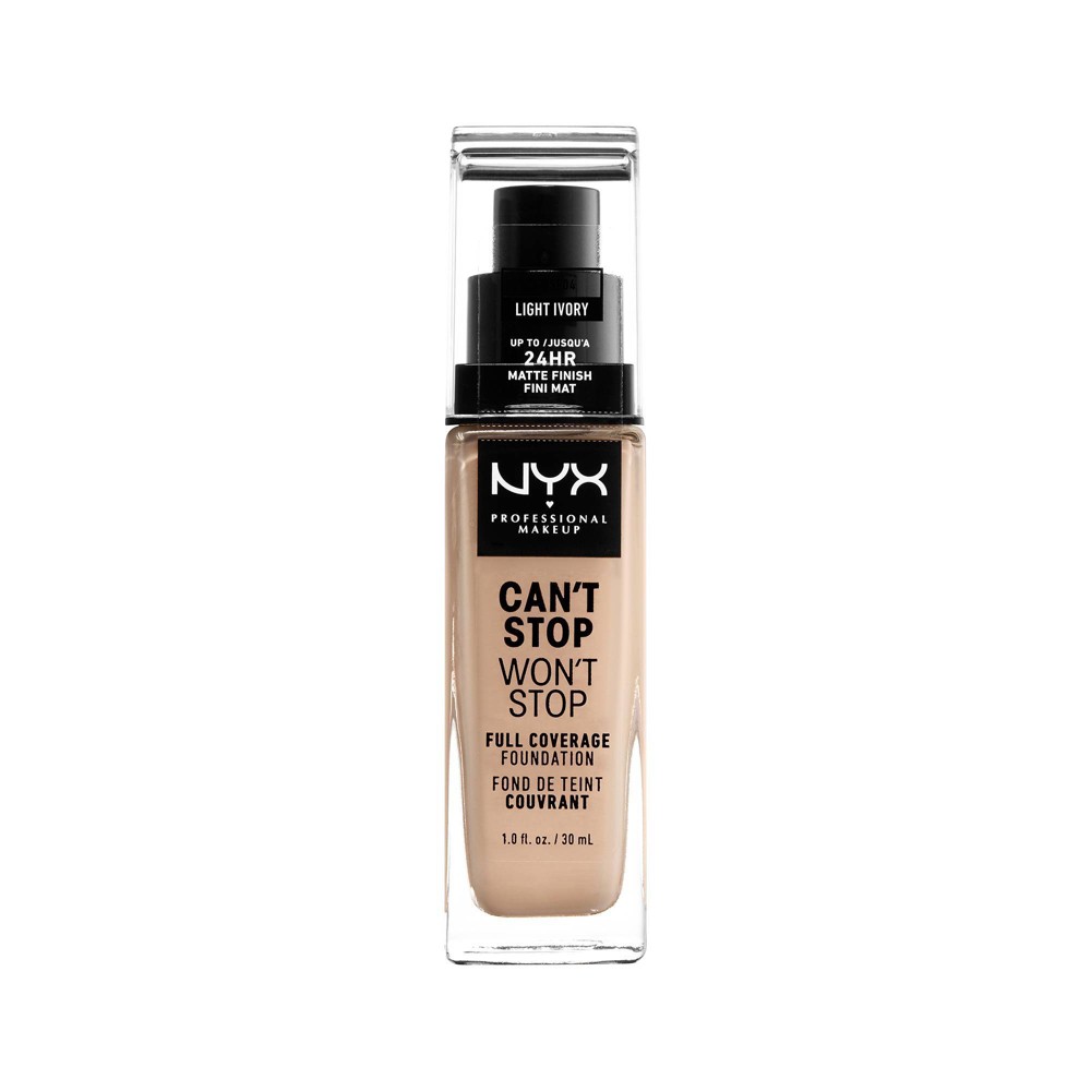 Photos - Foundation & Concealer NYX Professional Makeup Can't Stop Won't Stop 24Hr Full Coverage Matte Finish Foundation - 04 Light Ivory - 1 fl oz 