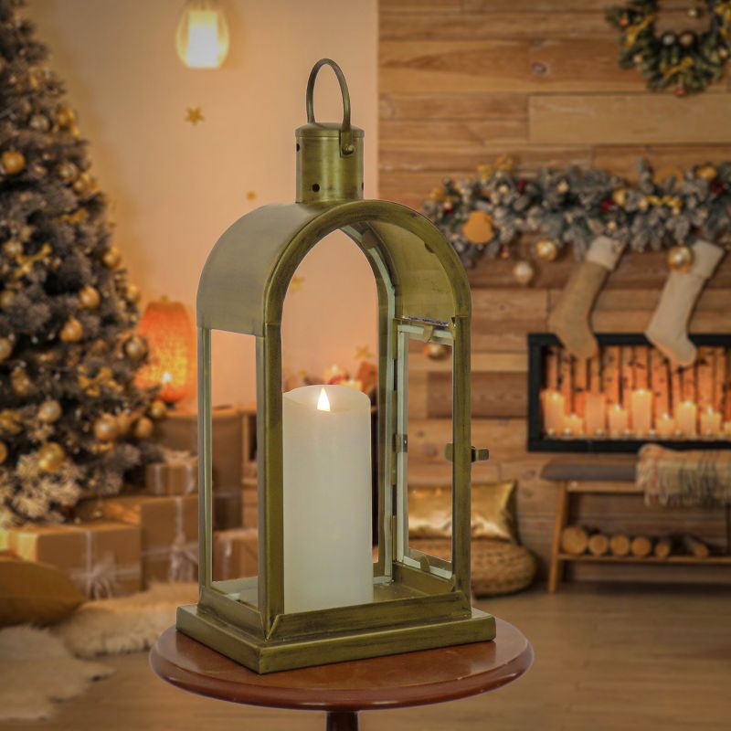 16" HGTV Arched Candle Lantern Antique Bronze - National Tree Company, 2 of 6
