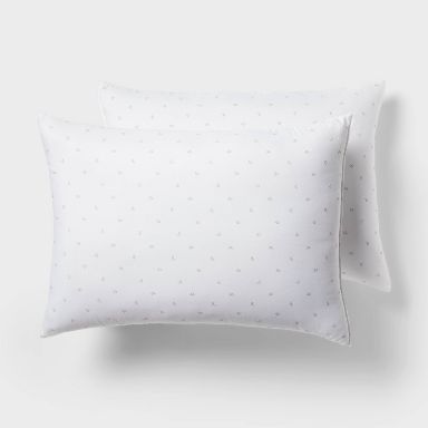 Standard/Queen 2pk Medium/Firm Machine Washable Plush Pillow White - Room Essentials™