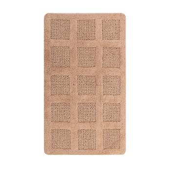 Square Honeycomb Bath Rug in Natural