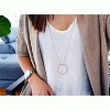 18K Gold Plated Circle Pendant Necklace Hammered Karma Open Circle Charm Geometric Necklace - 3 of 4