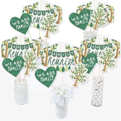 Big Dot of Happiness Family Tree Reunion - Family Gathering Party Centerpiece Sticks - Table Toppers - Set of 15