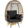 Acekool 360° Swivel Egg Chair with Cushions - Indoor/Outdoor Rattan Lounge Chair for Patio & Living Room - 2 of 4