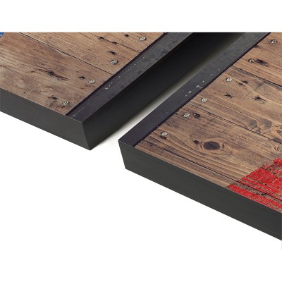 Rustic Wood Cornhole Set with Bean Bags and Carrying Case