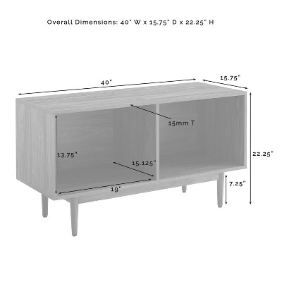 Liam Mid-Century Modern Black Vinyl Record Storage Console