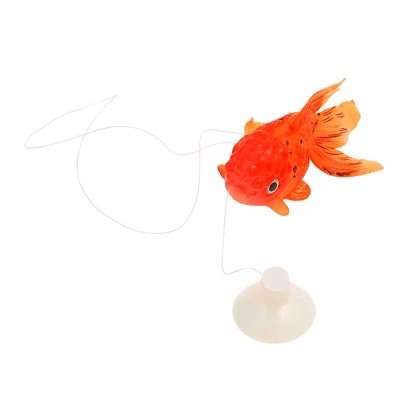 Unique Bargains Aqua Landscape Fish Tank Orange Goldfish Ornament 3.15" Long 1 Pc
