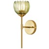 POWLIG 14.57-in 1-Light Green Gold Iron Armed Wall Sconce With Tulip Glass Lampshade - 2 of 4
