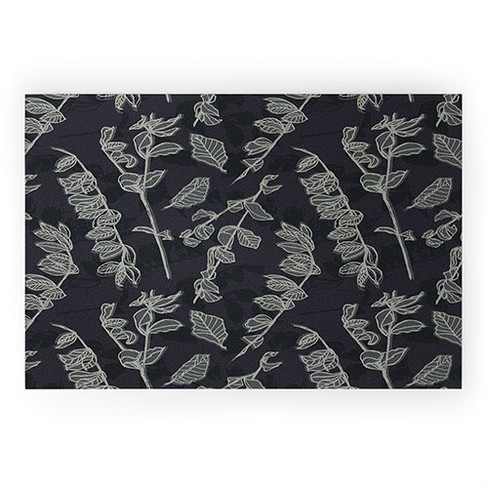 Mareike Boehmer Sketched Nature Branches Large Looped Vinyl Welcome Mat ...