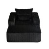 62.5" Corduroy Sponge Sofa Lounge Chair, Fluffy Modern Sleeper with Removable Footrest, No Assembly - 3 of 4