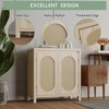 GustoWave Rattan Storage Cabinet with PVC Woven Doors, Wooden Sideboard Buffet with Adjustable Shelf, Wood Coffee Bar Cabinet - 4 of 4