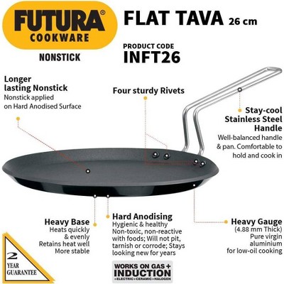 Hawkins 10" Black Nonstick Hard Anodized Aluminum Flat Tava Griddle