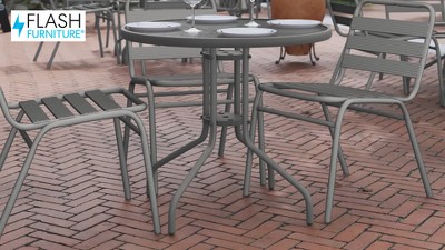 Contemporary 57'' Bronze and Clear Glass Round Dining Table