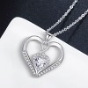 Paaaawaters 925 Sterling Silver 5A CZ Diamond Full Love Heart Pendant Necklace for Women 19in - 3 of 4