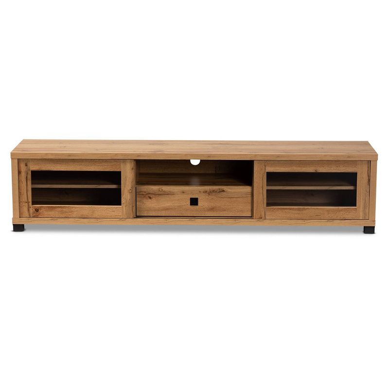 Beasley Wood 1 Drawer TV Stand for TVs up to 65&#34; Oak Brown/Black - Baxton Studio, 4 of 12