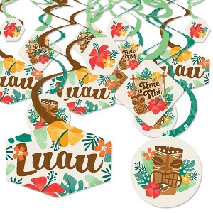 Big Dot of Happiness Tropical Luau - Hawaiian Beach Party Hanging Decor - Party Decoration Swirls - Set of 40 - 1 of 4