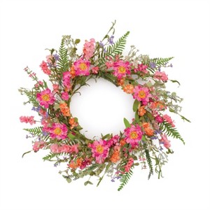 Mixed Floral and Foliage Wreath 20"D - 1 of 3