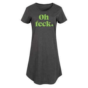 Women's - Instant Message - Oh Feck Graphic T-shirt Dress - 1 of 4