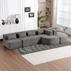 NicBex Modular 143.7" L Shape Sectional Sofa Sleeper Couch Set with 5 Pillows for Living Room - 3 of 4