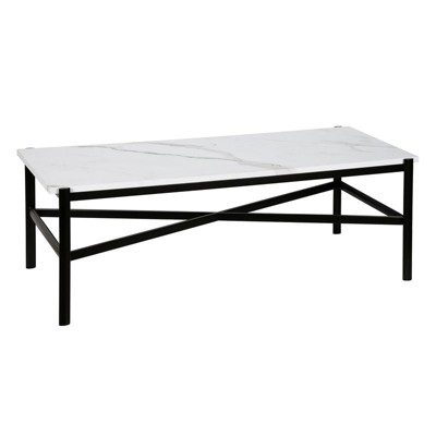 Metal Marble Coffee Table in Black - Henn&Hart