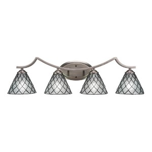 Toltec Lighting Zilo 4 - Light Vanity in  Graphite with 7" Diamond Ice Art Glass Shade - 1 of 1