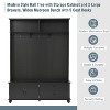 Acekool Modern Hall Tree with Storage Cabinet, 2 Large Drawers, Wide Bench & 5 Hooks, Entryway Organizer for Living Room, Black - 3 of 4
