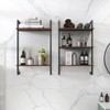 KWPZQEB Bathroom Shelves Over Toilet - Wall Mounted Floating Shelves Toilet Paper Storage, Modern Decor Shelf Set of 2, Shower Caddy for Bathroom - 2 of 4