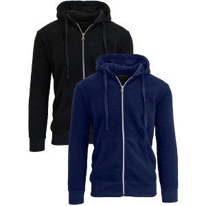 Galaxy By Harvic Boy's Slim Fit Fleece Lined Zip Up Hoodie-2 Pack - 1 of 4
