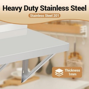 Stainless Steel Wall Shelf NSF Commercial Wall-Mounted Shelving Appliance Equipment Metal Shelving For Kitchen Restaurant Garage Laundry Utility Room - 1 of 4