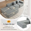 116.5" Sectional Sofa Full-compressed Sofa Couch Free-combined Sofa for Living Room, Beige - 4 of 4