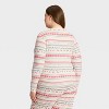 Women's "Let it Snow" Fair Isle Cozy Knit Long Sleeve Henley Holiday Matching Family Pajama Shirt - Wondershop™ Cream - 2 of 4