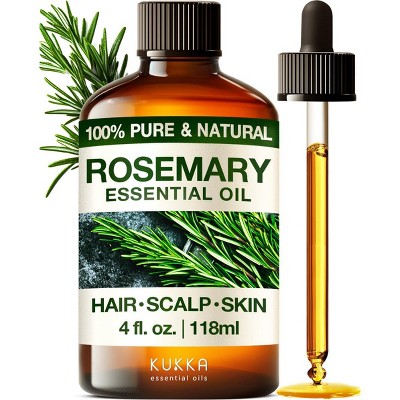 KUKKA Rosemary Essential Oil - 100% Pure & Natural Rosemary Oil for Hair, Skin, Aromatherapy & Soap Making Scent (4 Fl Oz / 118 ml)