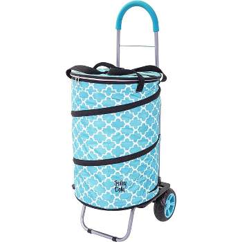 dbest products Bigger Cooler Trolley Dolly Insulated Folding Moroccan Tile Shopping Cart With Removable Bag Rolling Beach Tote Cooler