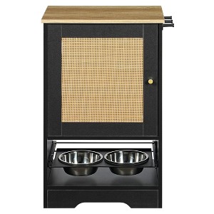 BENCMATE Pet Bowl Hidden Bowls Feeding Station, Organizational Space for Pet Food and Accessories in Kitchen, Living Room, Black, 37.01"*23.23"*6.3" - 1 of 4