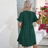 Clearlove Summer Dress Casual Lantern Sleeve V Neck Button Dress Swing Flowy Maternity Dresses - 4 of 4