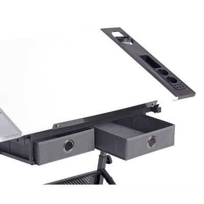 Core Craft Table with Adjustable Top and Metal Storage