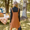 Women's Corduroy Button-Front Pinafore Retro Jumper Dress - Cupshe - 4 of 4