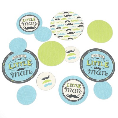 Big Dot of Happiness Dashing Little Man Mustache Party - Baby Shower or Birthday Party Giant Circle Confetti - Party Décor - Large Confetti 27 Count