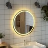vidaXL LED Bathroom Mirror - Wall-Mounted, Round Shaped, Waterproof, with Convenient USB Interface and Easy Installation - 3 of 4