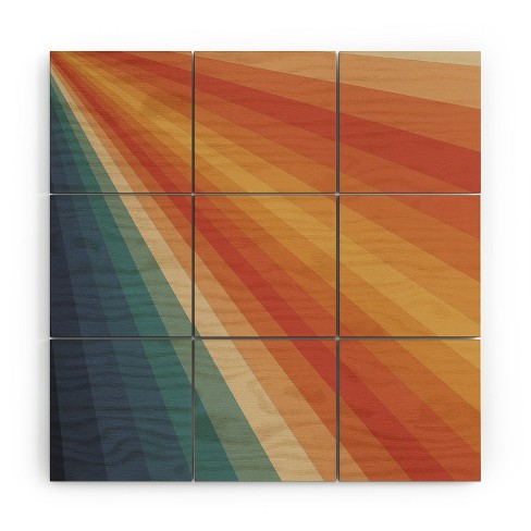 Alisa Galitsyna Retro 70s Sunrays Wood Wall Mural Society6 Target