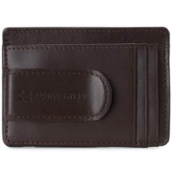 Alpine Swiss Dermot Mens RFID Safe Money Clip Minimalist Wallet Smooth Leather Comes in Gift Box
