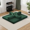 Modular Sectional Sofa with Removable Backrest, Convertible Sofa Bed for Living Room or Bedroom, Corduroy Sofa with Adjustable Armrest-Koiai - 3 of 4
