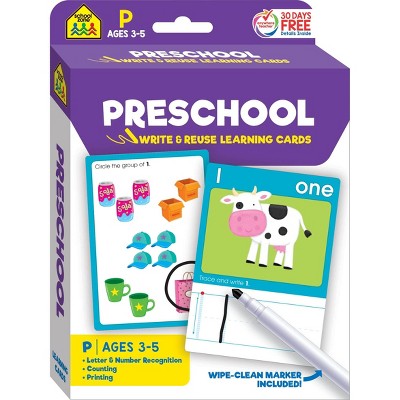 School Zone Preschool Write & Reuse Learning Cards